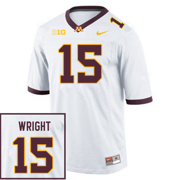 Men #15 Larry Wright Minnesota Golden Gophers College Football Jerseys Sale-White